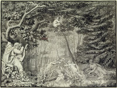 Le poète à la source, 1805 (plume, encre et lavis sur crayon sur papier) - Philipp Otto Runge